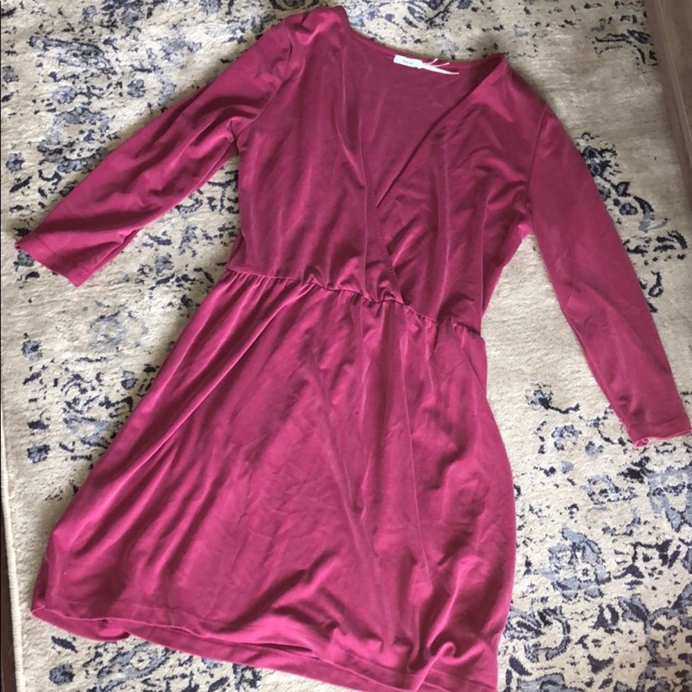 •KIMCHI BLUE• Pink/Muave Wrap  Dress